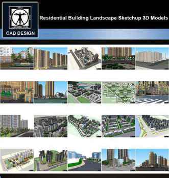 ★【Sketchup 3D Models】20 Types of Residential Building Landscape Sketchup 3D Models  V.5