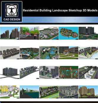 ★【Sketchup 3D Models】20 Types of Residential Building Landscape Sketchup 3D Models  V.8