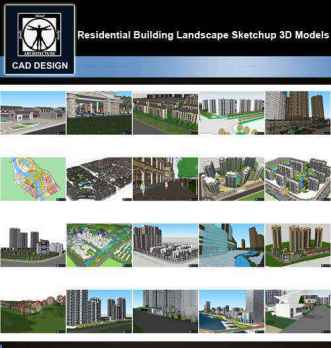 ★【Sketchup 3D Models】20 Types of Residential Building Landscape Sketchup 3D Models  V.9